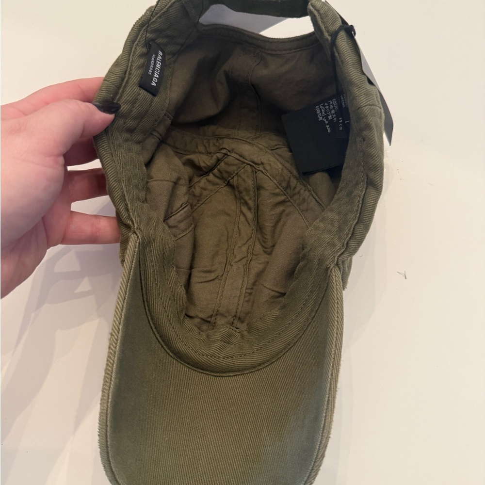 Balenciaga Khaki Green Baseball Cap - Picture 4 of 7